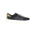 Blue polyurethane men's sneaker by Gas featuring a sporty design and white sole, ideal for casual wear.