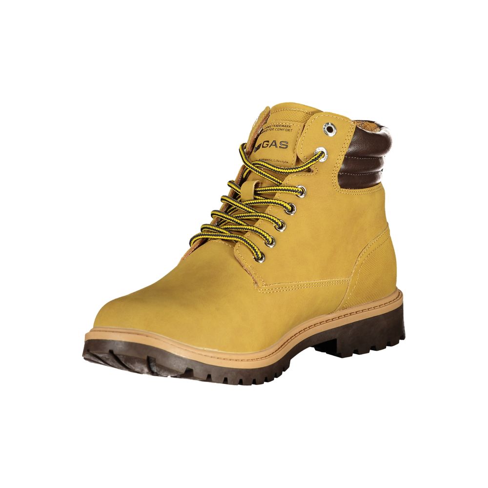 Gas beige polyurethane men's ankle boots with rounded toes and sturdy soles, stylish and versatile for casual wear