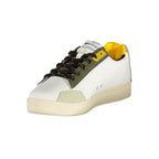 Gas white polyester men's sneaker with sleek design and breathable fabric, featuring laces and rubber sole.