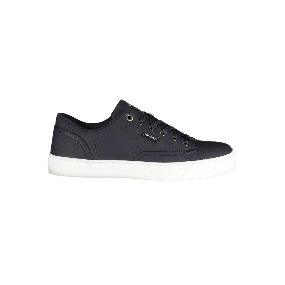 Gas Blue Polyurethane Men Sneaker Gas
