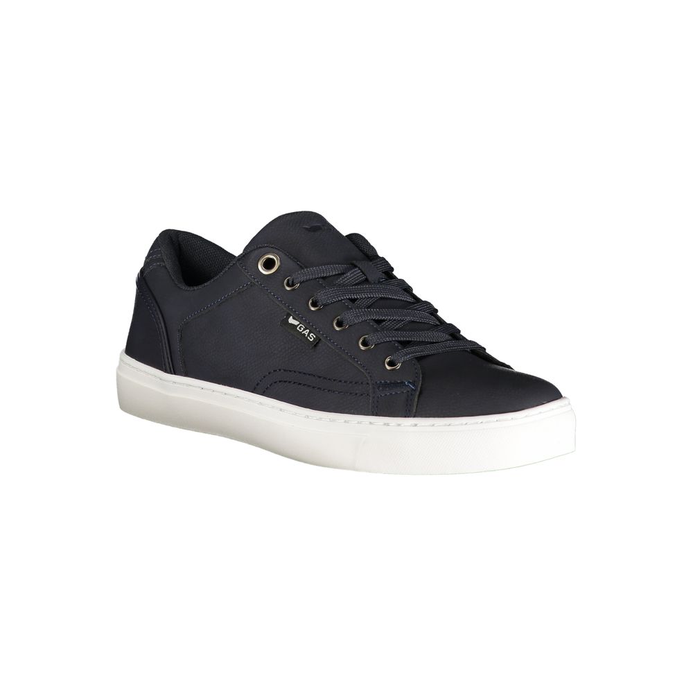 Gas Blue Polyurethane Men Sneaker Gas