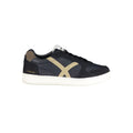 Gas blue polyurethane men's sneaker with sporty design and white sole, showcasing a casual athletic footwear style.