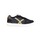Gas blue polyurethane men's sneaker with sporty design and white sole, showcasing a casual athletic footwear style.