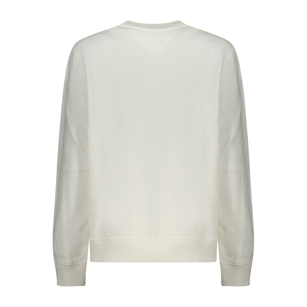 Tommy Hilfiger Bianco cotton women's sweatshirt with crew neck and long sleeves, casual and comfortable fit.