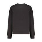 Black cotton women's sweatshirt by Tommy Hilfiger with a relaxed fit and brand logo on the front.
