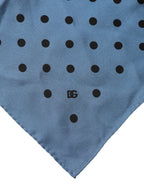 Dolce & Gabbana Blue Polka Dot Square Handkerchief Scarf Dolce & Gabbana