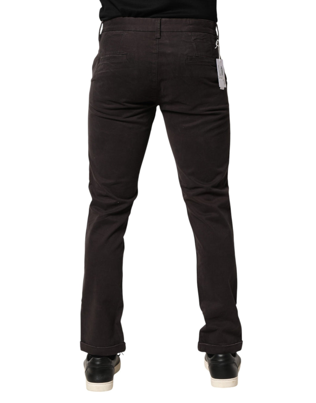 Sun68 Dark Brown Cotton Stretch Skinny Mid Waist Men Trouser Pants - Eljoys Fashion 