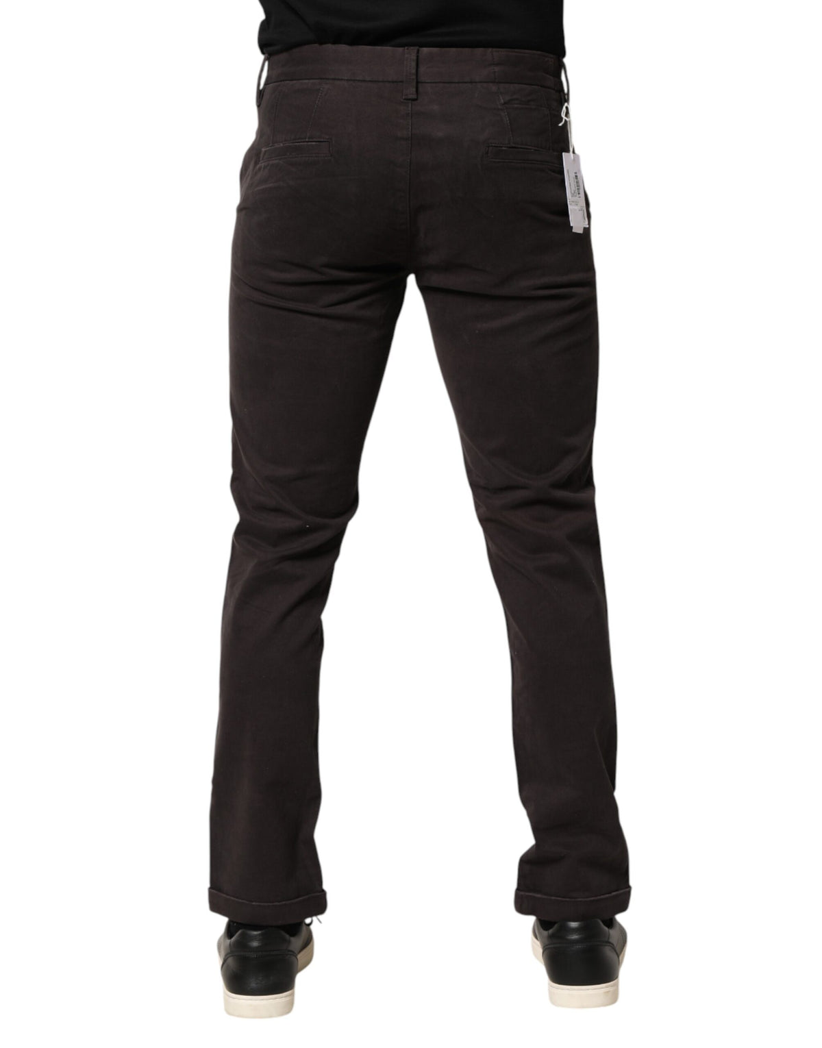Sun68 Dark Brown Cotton Stretch Skinny Mid Waist Men Trouser Pants - Eljoys Fashion 