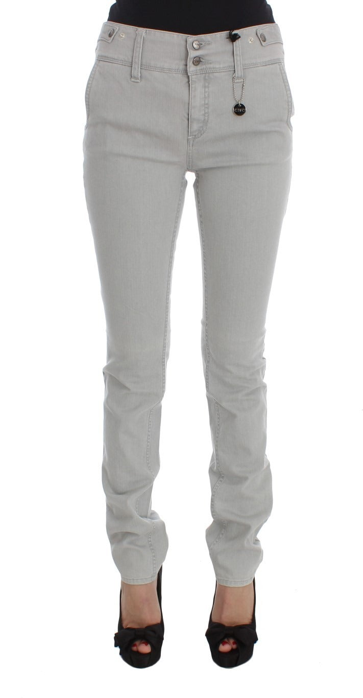 Costume National Pants Gray Cotton Blend Super Slim Fit Jeans Costume National