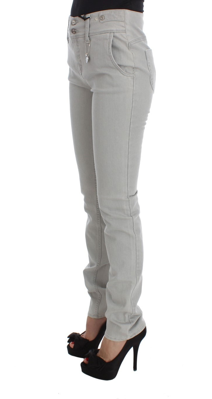 Costume National Pants Gray Cotton Blend Super Slim Fit Jeans Costume National