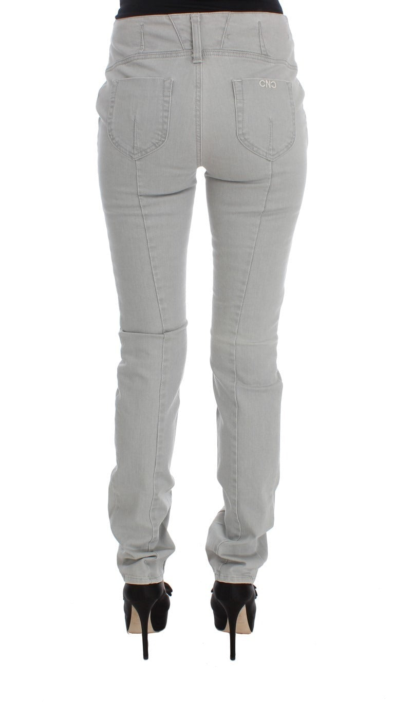 Costume National Pants Gray Cotton Blend Super Slim Fit Jeans Costume National