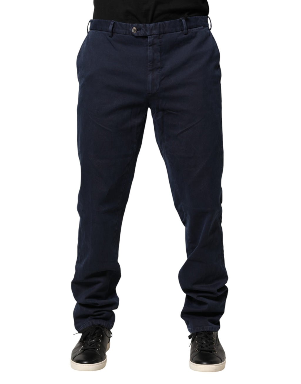 Santaniello Dark Blue Mid Waist Skinny Chino Trouser Pants Santaniello