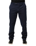 Santaniello Dark Blue Mid Waist Skinny Chino Trouser Pants Santaniello