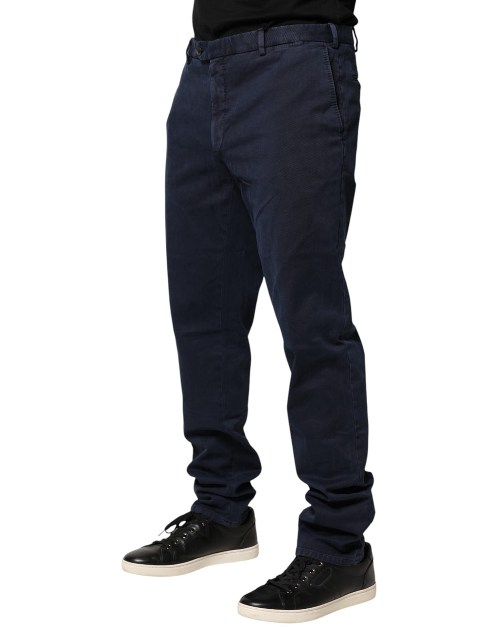 Santaniello Dark Blue Mid Waist Skinny Chino Trouser Pants Santaniello