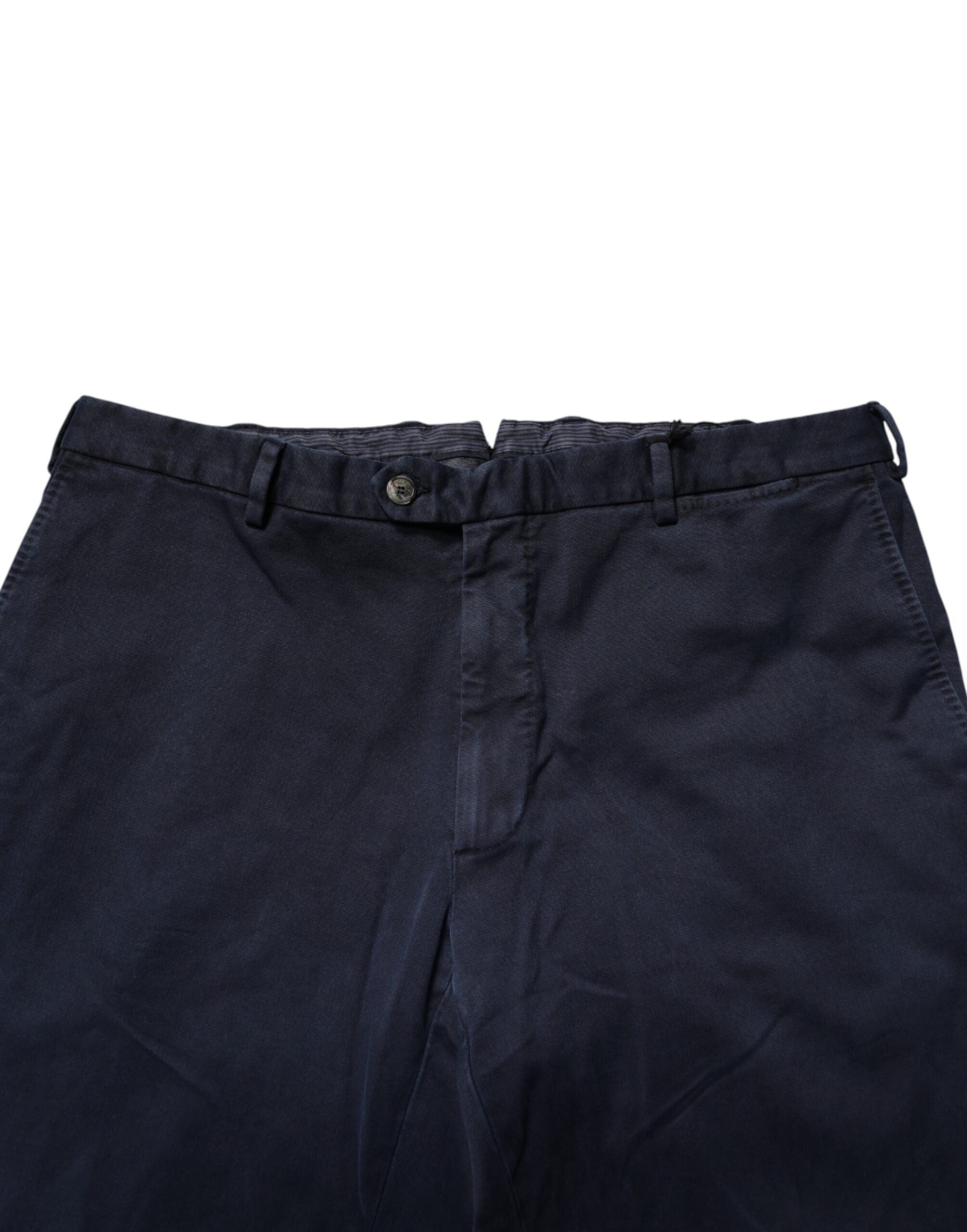 Santaniello Dark Blue Mid Waist Skinny Chino Trouser Pants Santaniello