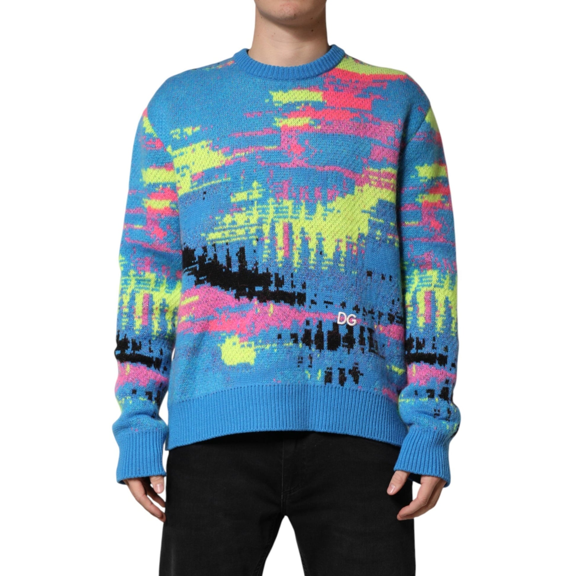 Dolce & Gabbana Multicolor Men Crew Neck Pullover Sweater Dolce & Gabbana