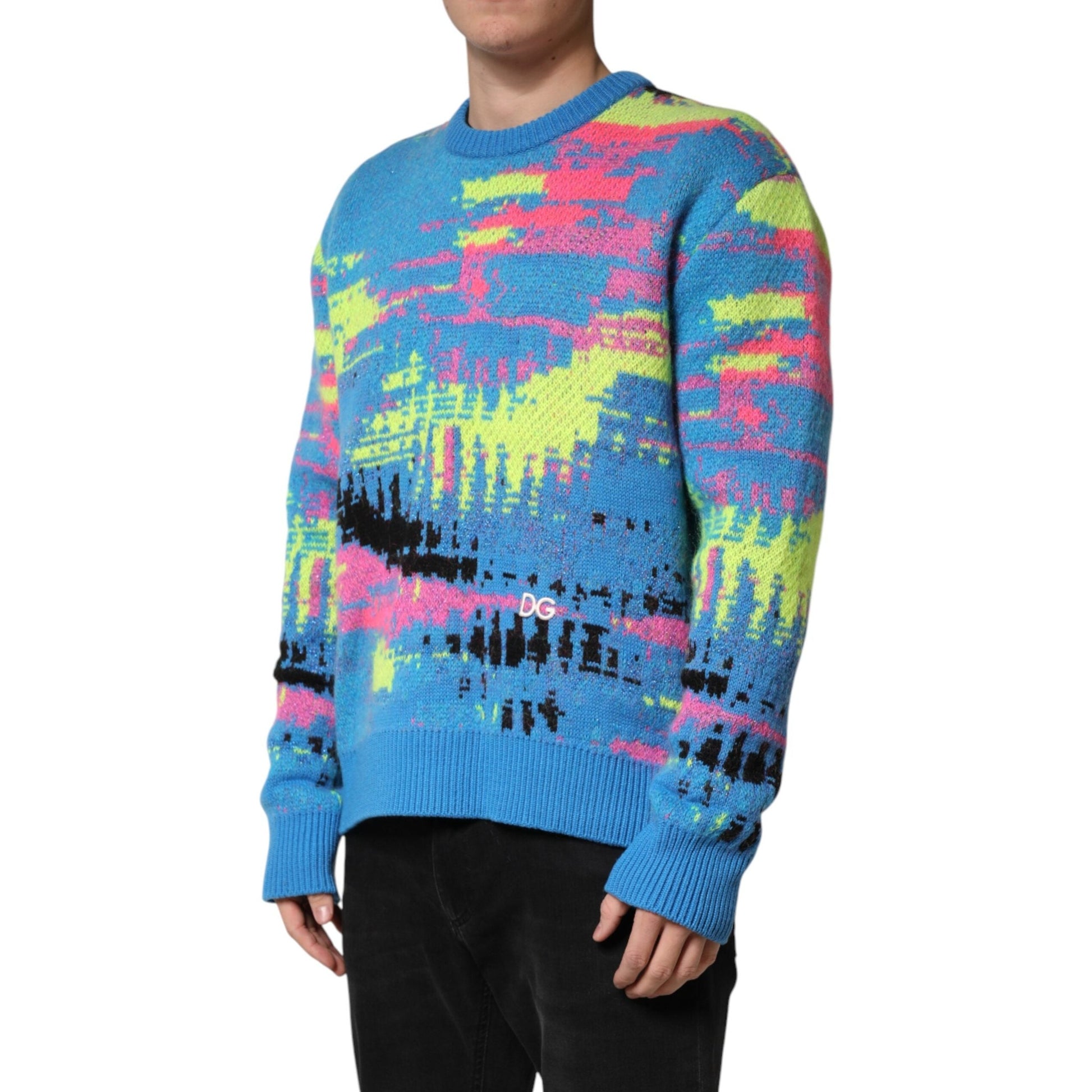 Dolce & Gabbana Multicolor Men Crew Neck Pullover Sweater Dolce & Gabbana