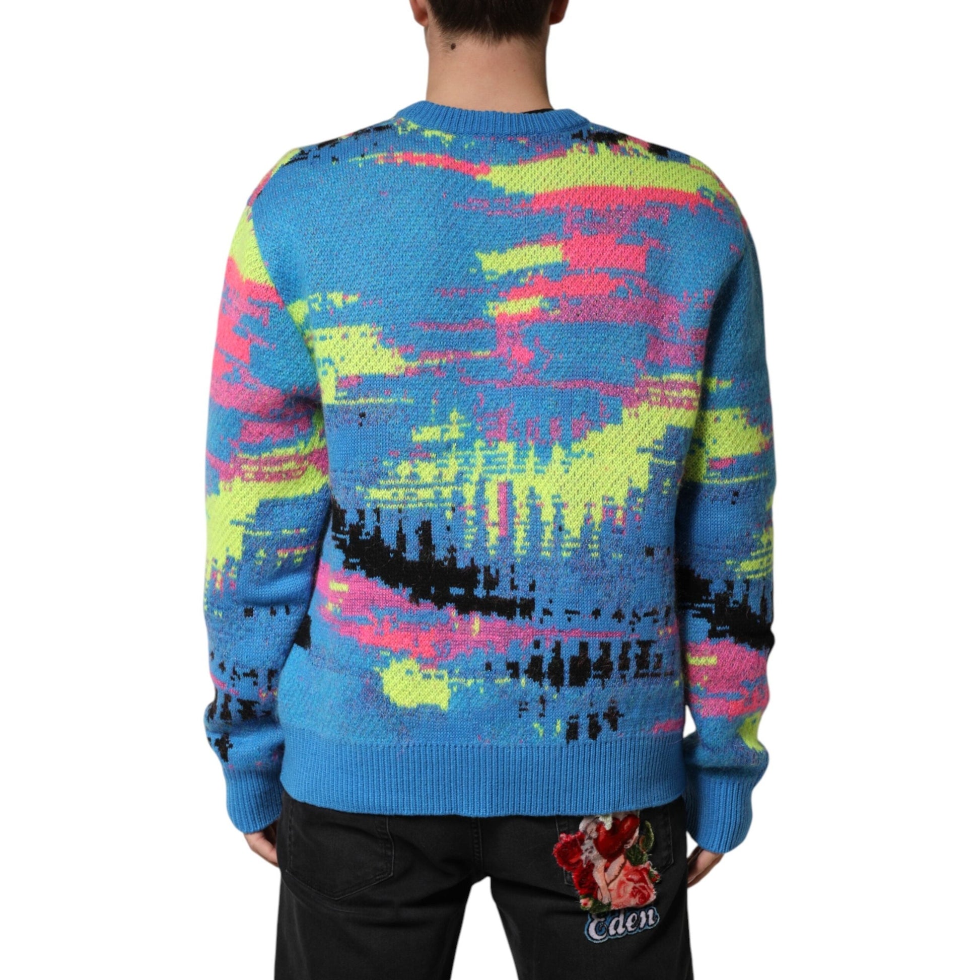 Dolce & Gabbana Multicolor Men Crew Neck Pullover Sweater Dolce & Gabbana