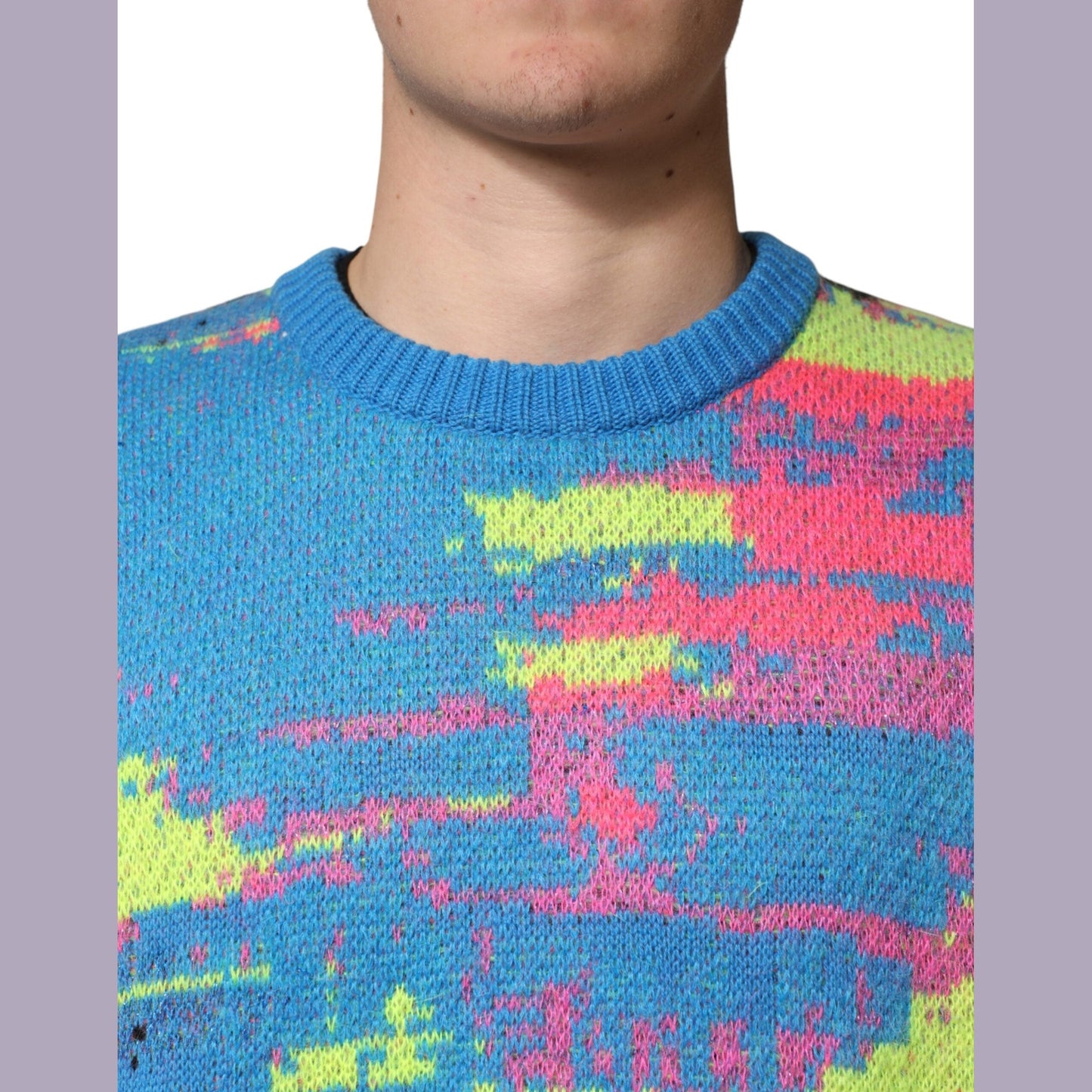 Dolce & Gabbana Multicolor Men Crew Neck Pullover Sweater Dolce & Gabbana