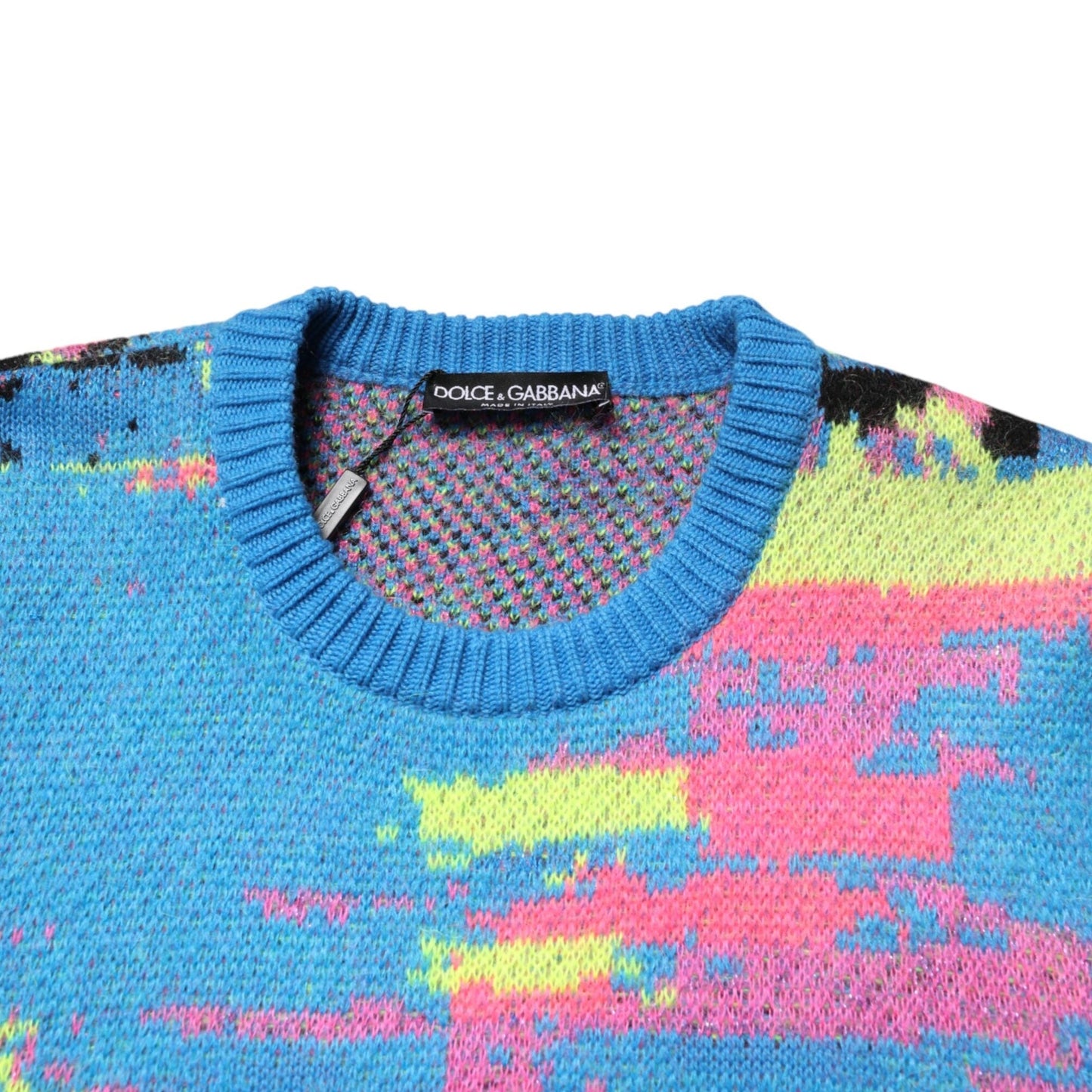 Dolce & Gabbana Multicolor Men Crew Neck Pullover Sweater Dolce & Gabbana