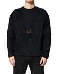 Dolce & Gabbana Black Cotton V-Neck Men Sweatshirt Sweater - Eljoys Fashion 