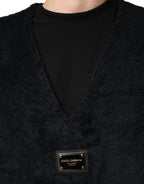 Dolce & Gabbana Black Cotton V-Neck Men Sweatshirt Sweater - Eljoys Fashion 