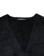 Dolce & Gabbana Black Cotton V-Neck Men Sweatshirt Sweater - Eljoys Fashion 