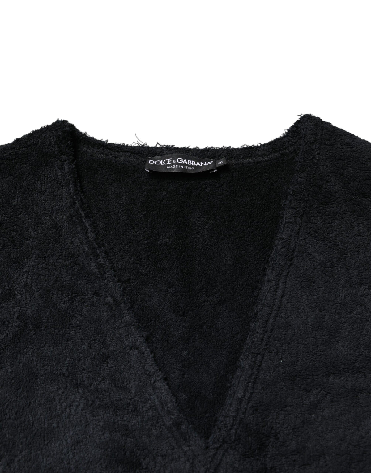 Dolce & Gabbana Black Cotton V-Neck Men Sweatshirt Sweater - Eljoys Fashion 