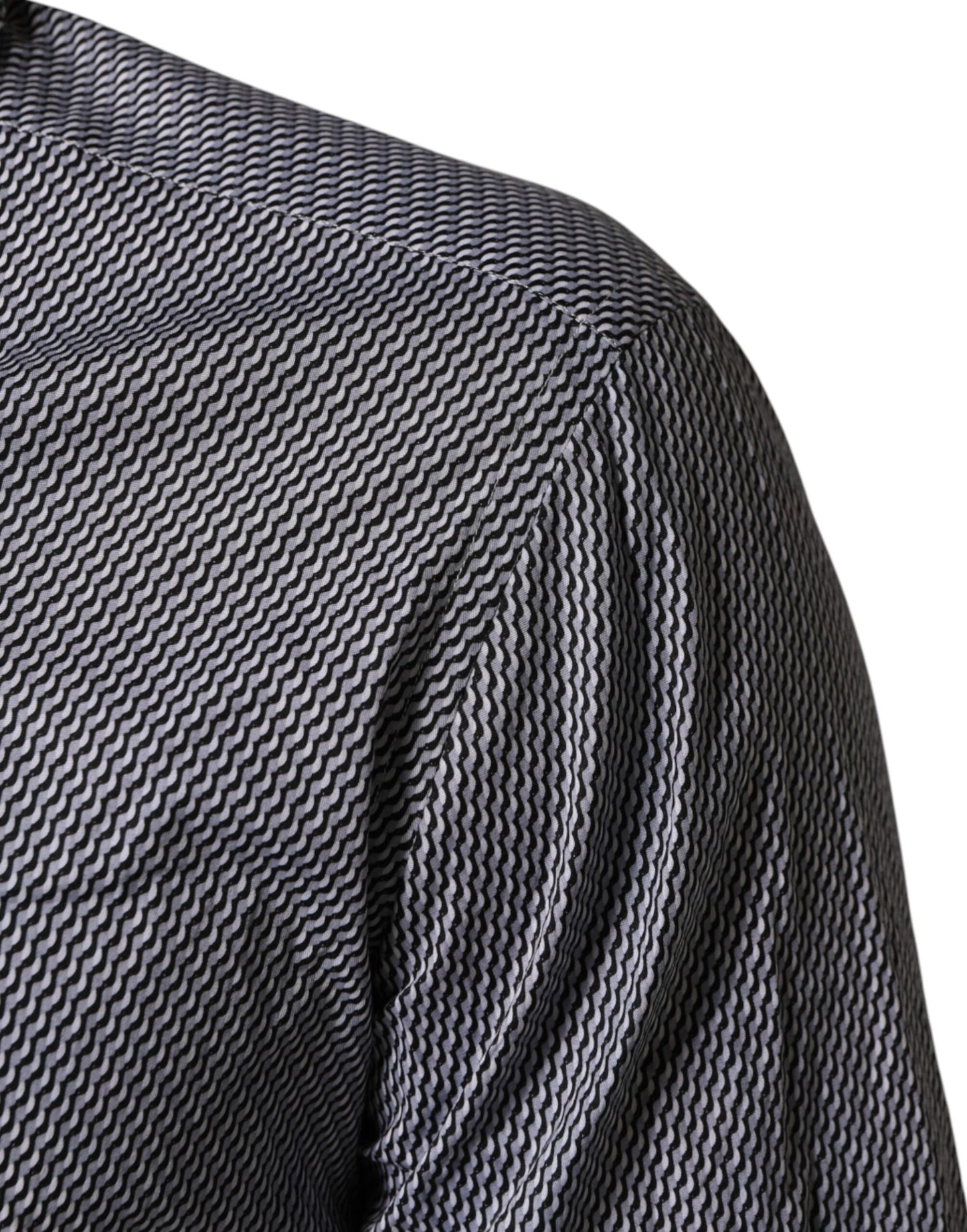 Domenico Tagliente Gray Patterned Long Sleeves Dress Shirt Domenico Tagliente