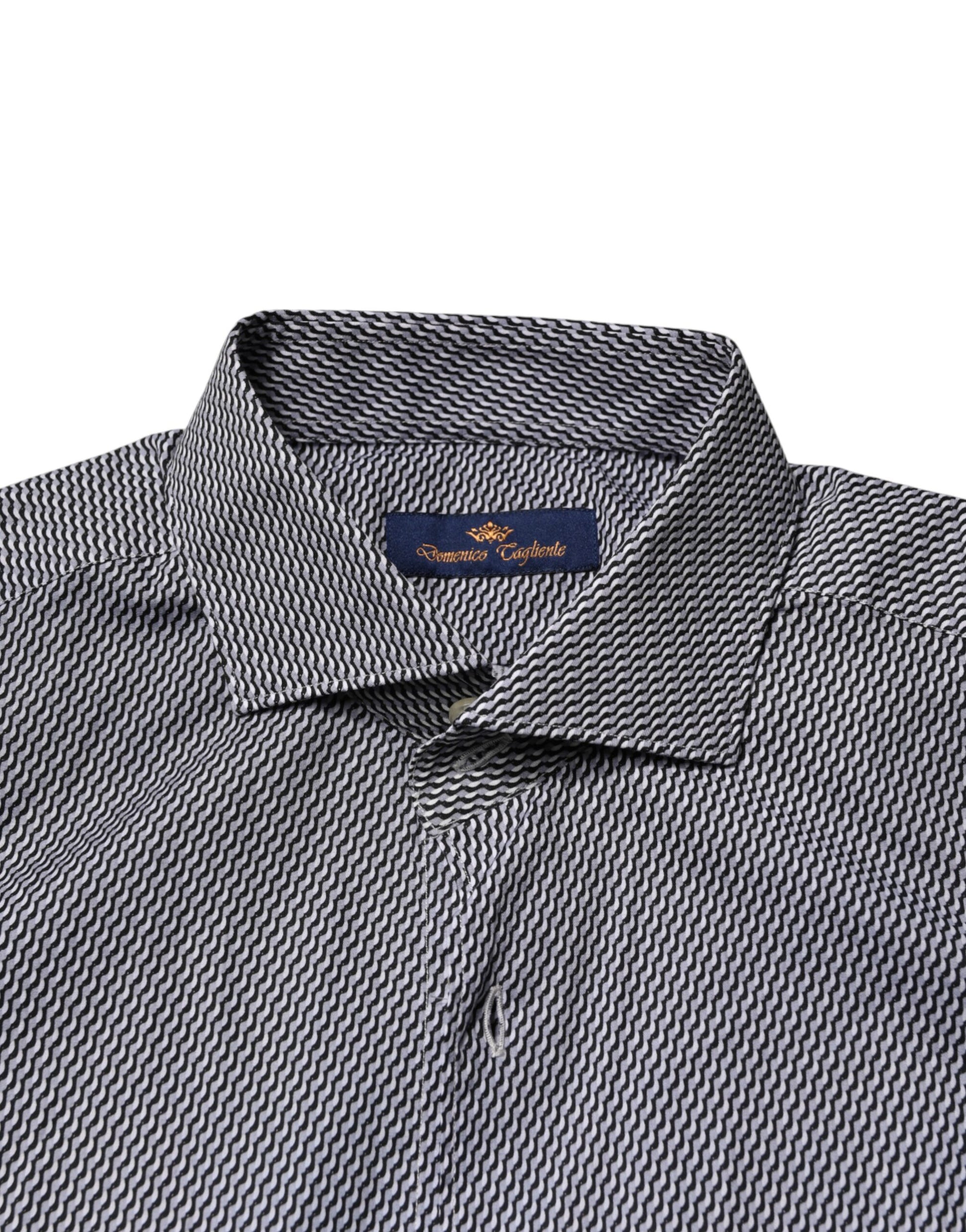 Domenico Tagliente Gray Patterned Long Sleeves Dress Shirt Domenico Tagliente