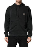 Dolce & Gabbana Black Full Zip Hooded Men Sweatshirt Sweater Dolce & Gabbana