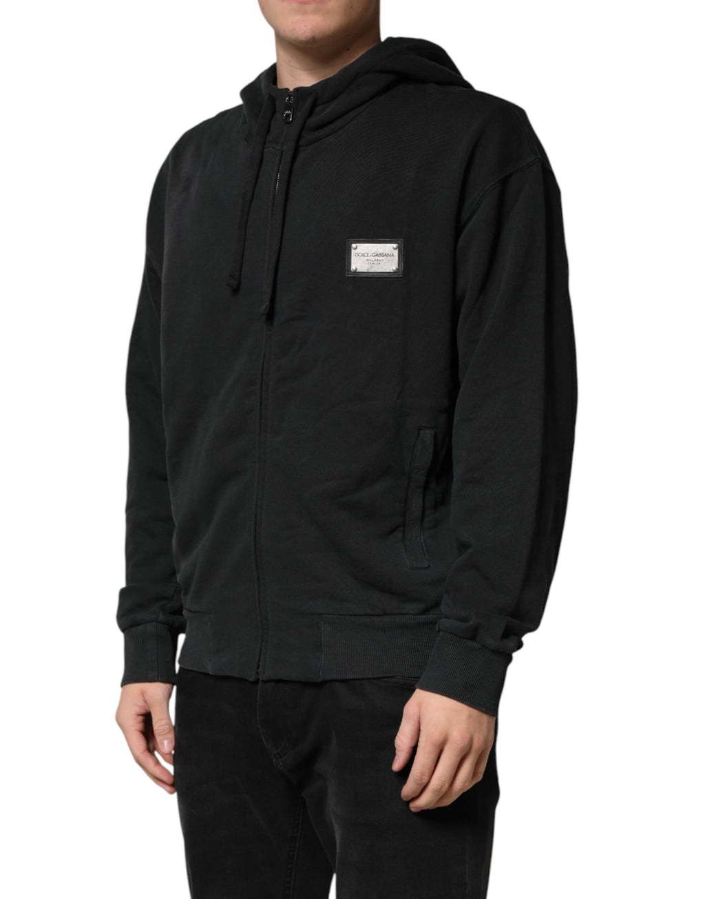 Dolce & Gabbana Black Full Zip Hooded Men Sweatshirt Sweater Dolce & Gabbana