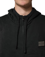 Dolce & Gabbana Black Full Zip Hooded Men Sweatshirt Sweater Dolce & Gabbana