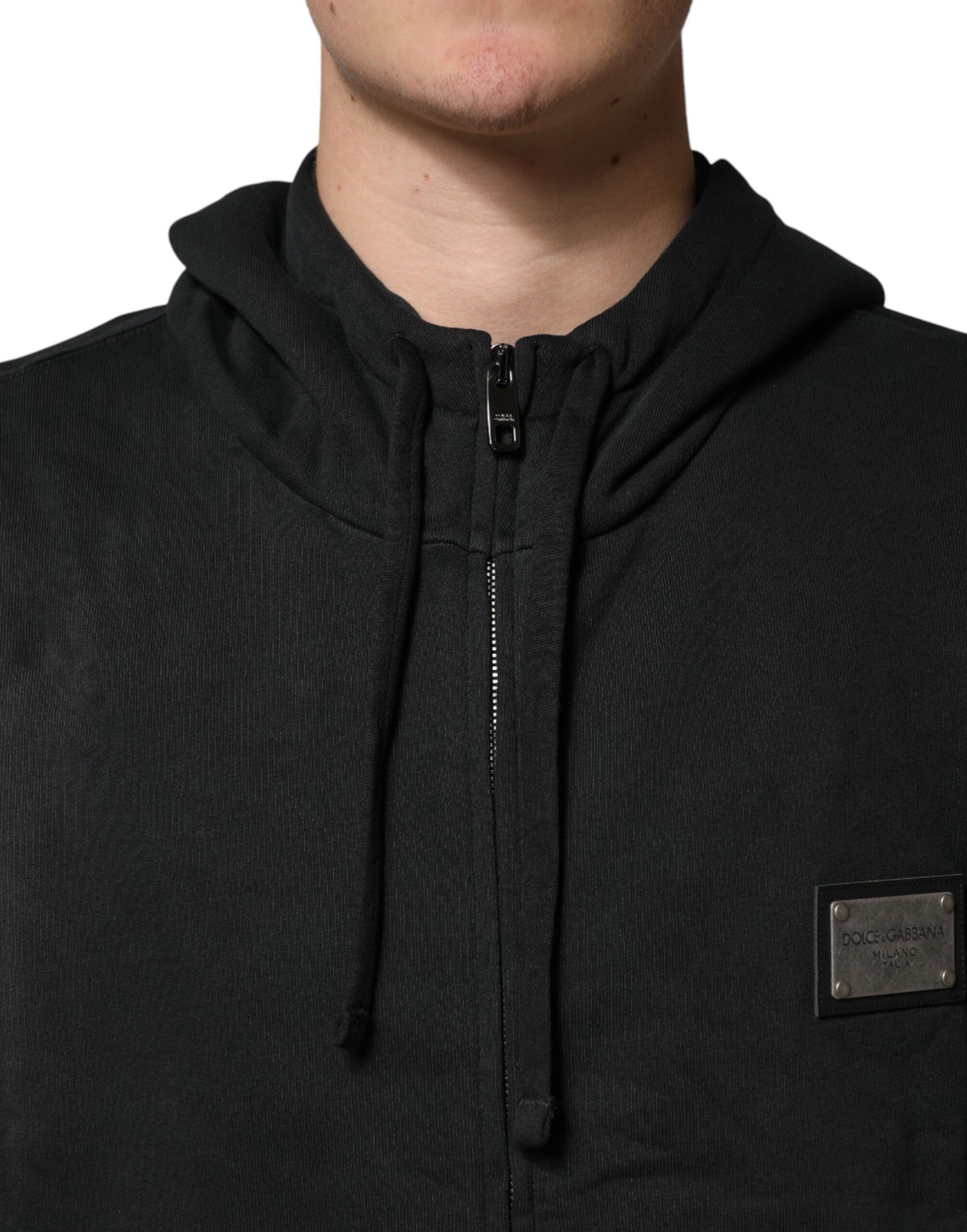 Dolce & Gabbana Black Full Zip Hooded Men Sweatshirt Sweater Dolce & Gabbana