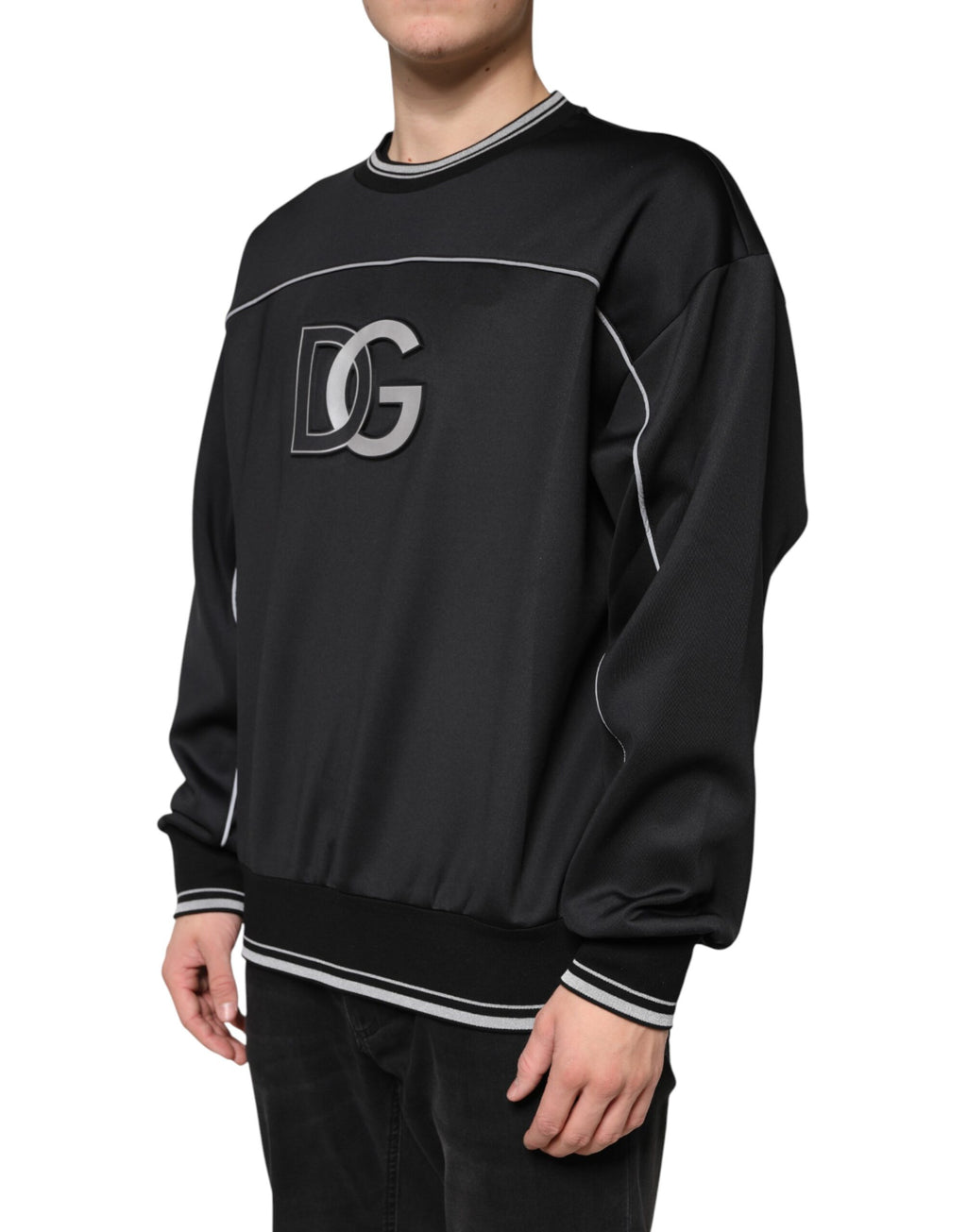 Dolce & Gabbana Black DG Logo Crew Neck Sweatshirt Sweater - Eljoys Fashion 