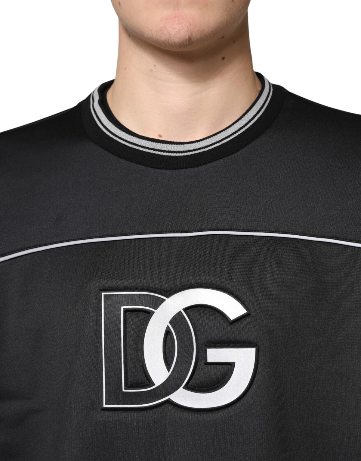 Dolce & Gabbana Black DG Logo Crew Neck Sweatshirt Sweater - Eljoys Fashion 