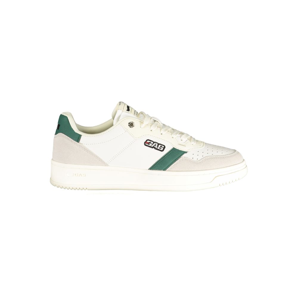 Black polyester men's sneaker by Gas with stylish design and breathable material, featuring a sleek sporty look.