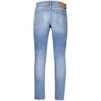 Tommy Hilfiger men's blue cotton jeans with classic five-pocket design and straight fit.