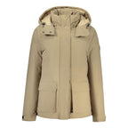 North Sails Marrone polyester women's jacket with a hood, featuring a sleek design and functional details.
