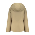 North Sails Marrone polyester women's jacket with a hood, featuring a sleek design and practical pockets.