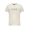 Tommy Hilfiger Bianco cotton men's T-shirt with crew neck and short sleeves, plain white casual top.