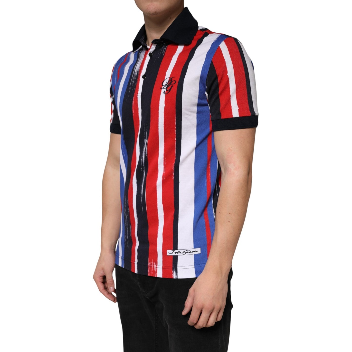 Dolce & Gabbana Multicolor Stripes Cotton Men Polo T-shirt Dolce & Gabbana