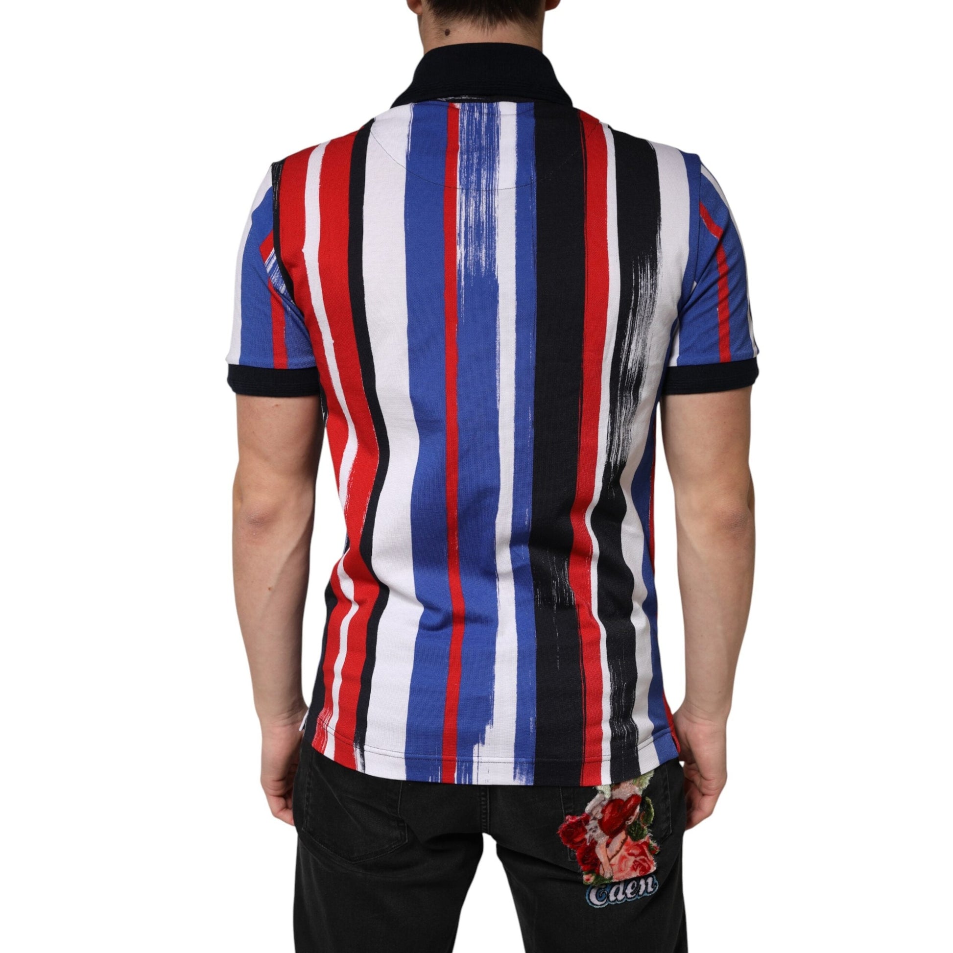 Dolce & Gabbana Multicolor Stripes Cotton Men Polo T-shirt Dolce & Gabbana