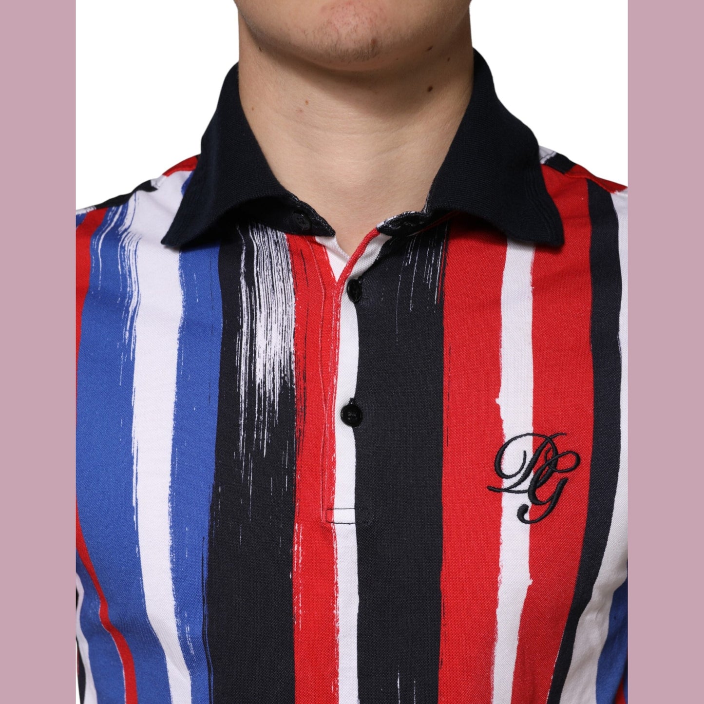 Dolce & Gabbana Multicolor Stripes Cotton Men Polo T-shirt Dolce & Gabbana