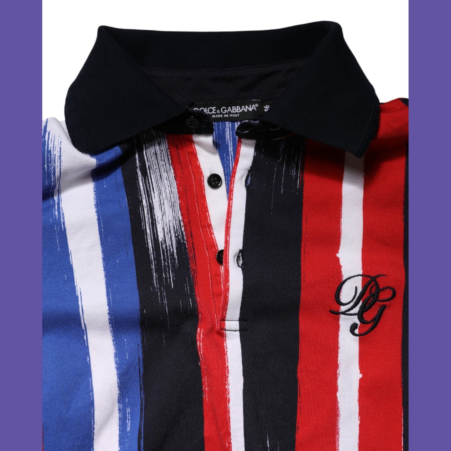 Dolce & Gabbana Multicolor Stripes Cotton Men Polo T-shirt Dolce & Gabbana