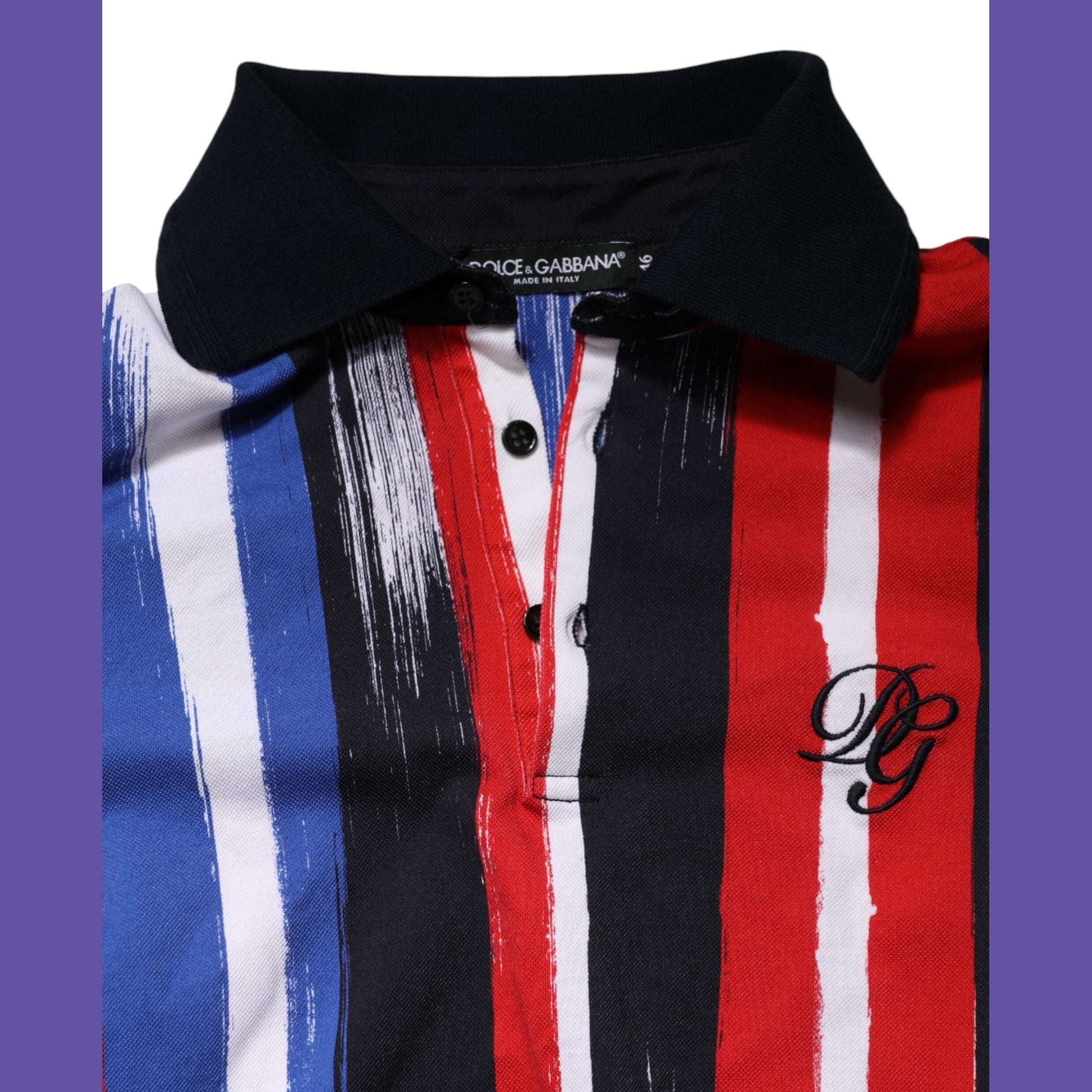 Dolce & Gabbana Multicolor Stripes Cotton Men Polo T-shirt Dolce & Gabbana