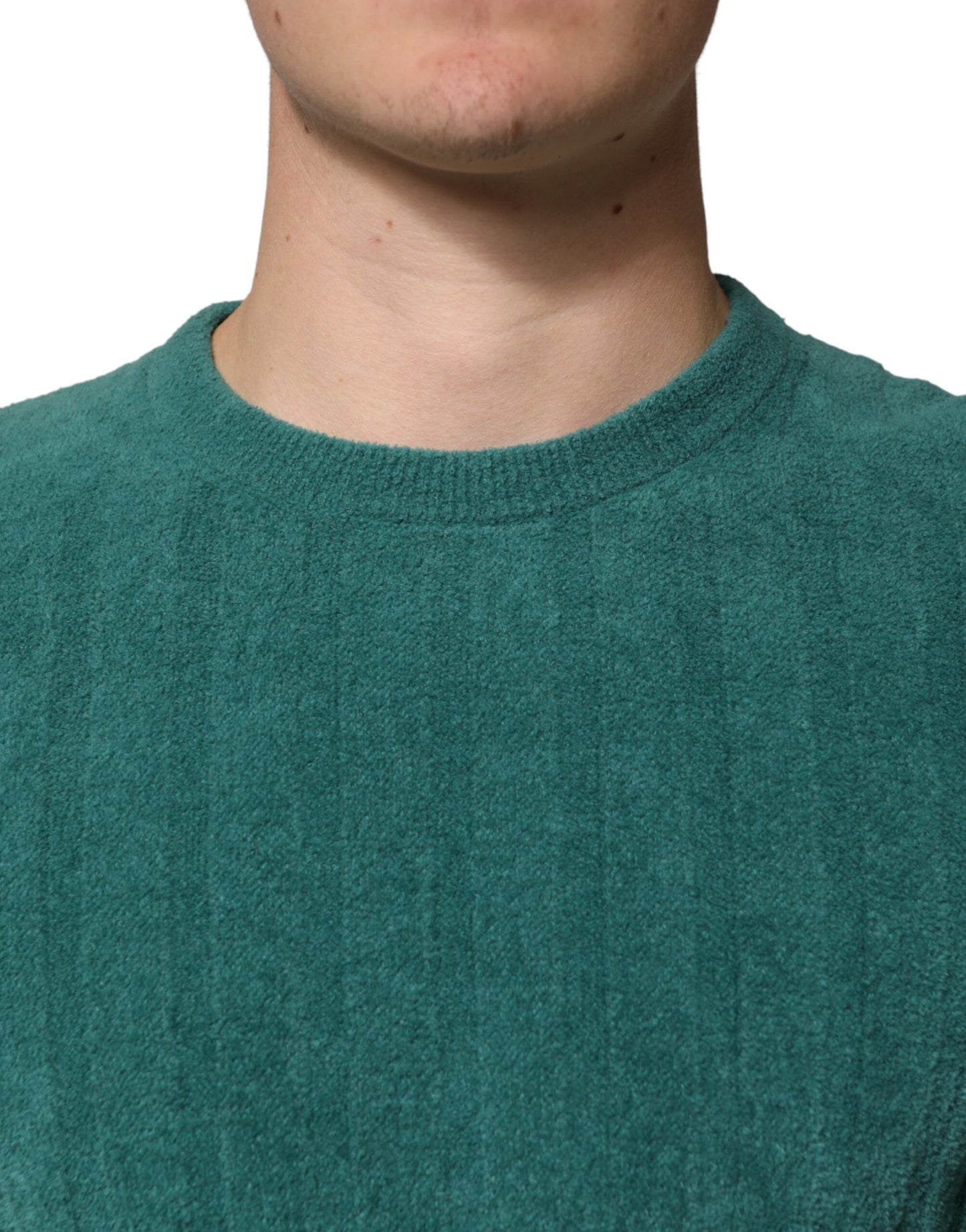 Dolce & Gabbana Dark Green Cotton Blend Men Crew Neck T-shirt Dolce & Gabbana