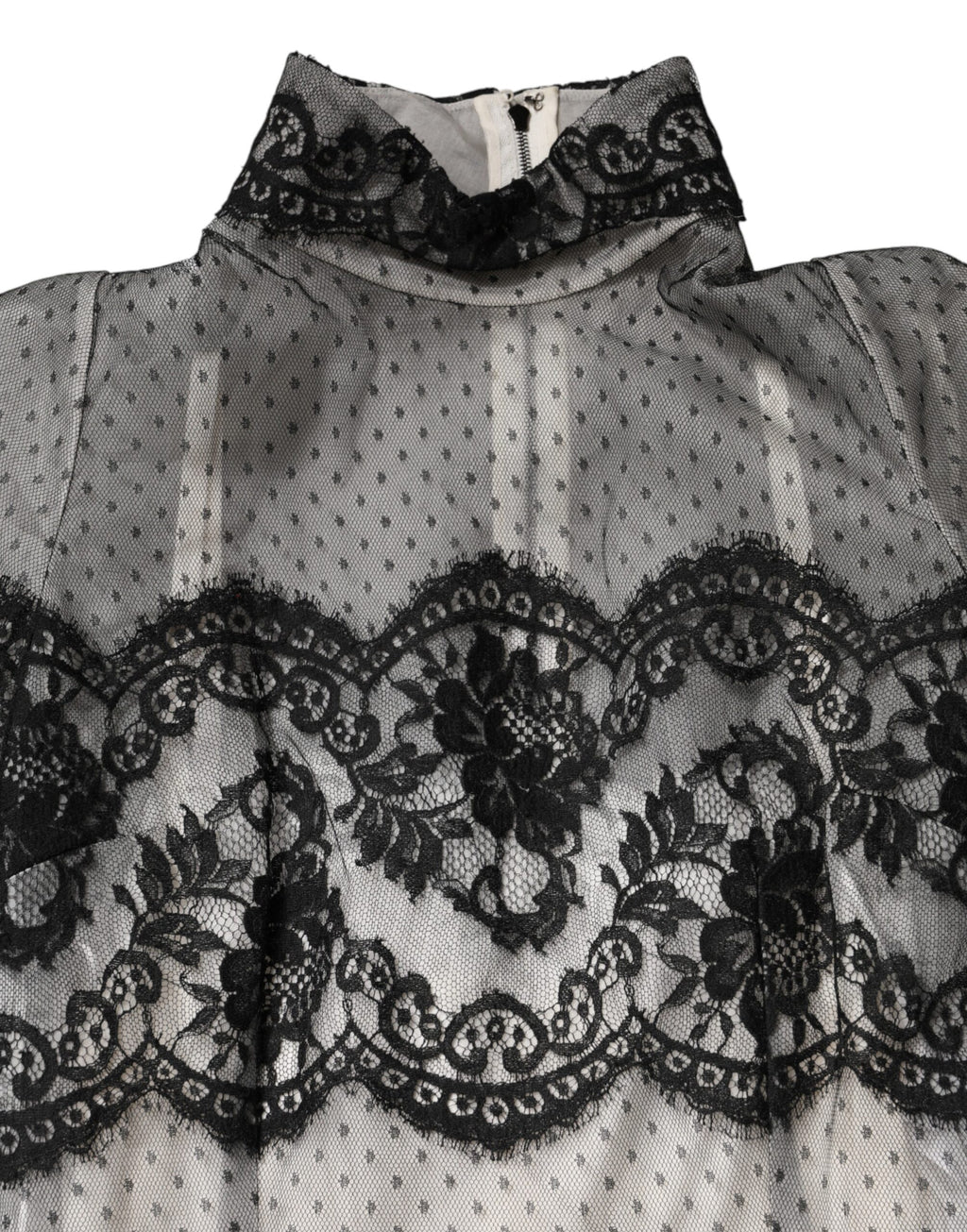 Dolce & Gabbana Black White Lace Silk Blend MaxiSheath Dress - Eljoys Fashion 