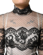 Dolce & Gabbana Black White Lace Silk Blend MaxiSheath Dress - Eljoys Fashion 