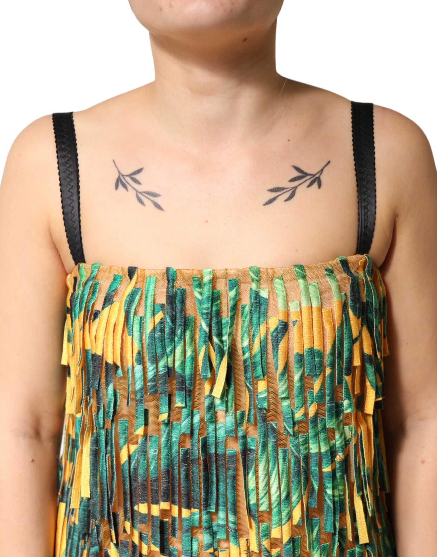 Dolce & Gabbana Multicolor Tropical Print Fringe Maxi Dress Dolce & Gabbana
